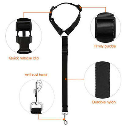 Adjustable Pet Dog Car Clip Lead Harness Strap for Vehicle Travel Restraint Use - Yellow