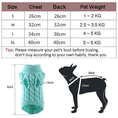 Puppy Dog Jumper Winter Warm Knitted Sweater Pet Clothes Small Dogs Coat Thermal S Size - Beige