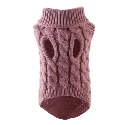Puppy Dog Jumper Winter Warm Knitted Sweater Pet Clothes Small Dogs Coat Thermal L Size - Black