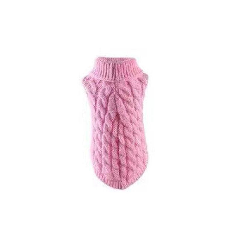 Puppy Dog Jumper Winter Warm Knitted Sweater Pet Clothes Small Dogs Coat Thermal L Size - Black
