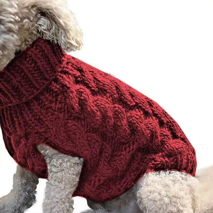 Puppy Dog Jumper Winter Warm Knitted Sweater Pet Clothes Small Dogs Coat Thermal S Size - Black