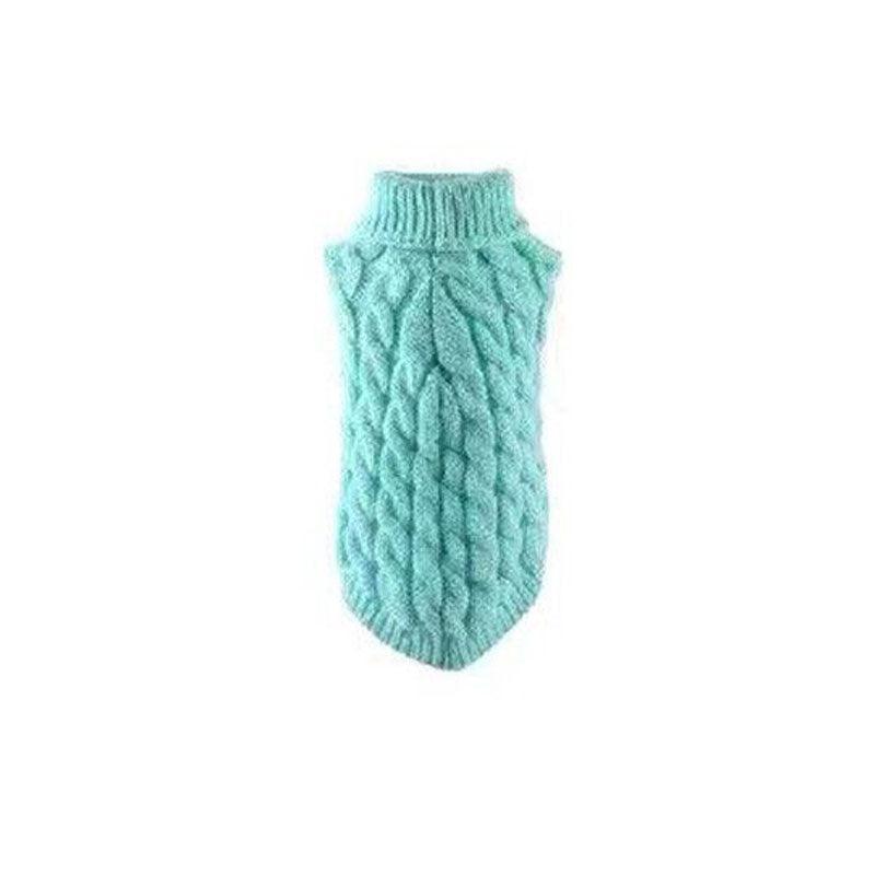 Puppy Dog Jumper Winter Warm Knitted Sweater Pet Clothes Small Dogs Coat Thermal M Size - Blue