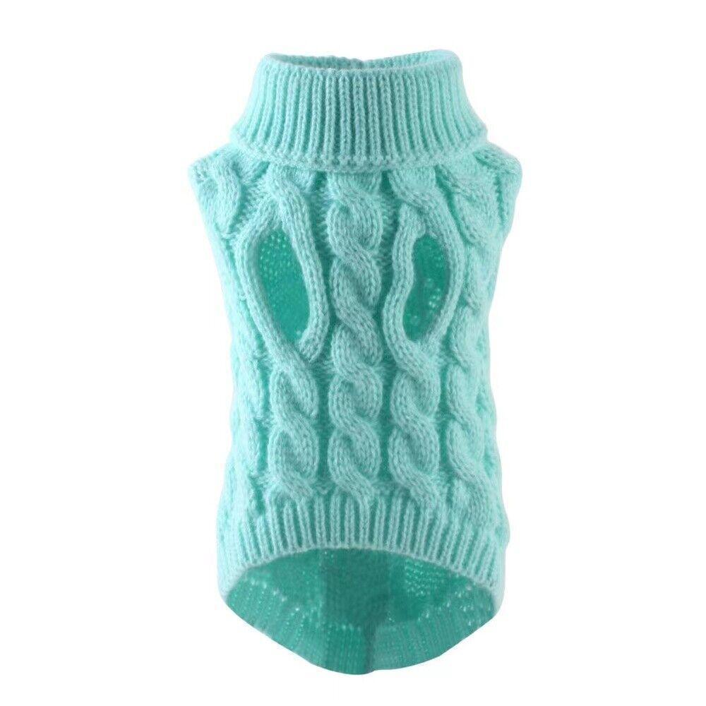 Puppy Dog Jumper Winter Warm Knitted Sweater Pet Clothes Small Dogs Coat Thermal S Size - Leather Pink