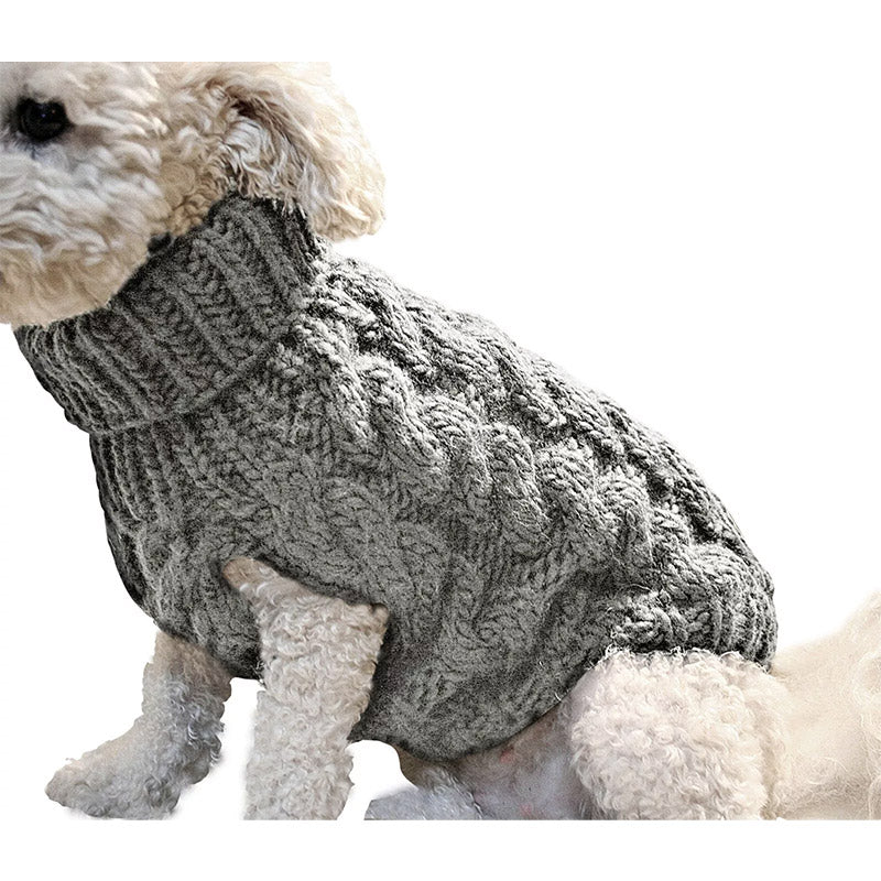 Puppy Dog Jumper Winter Warm Knitted Sweater Pet Clothes Small Dogs Coat Thermal S Size - White