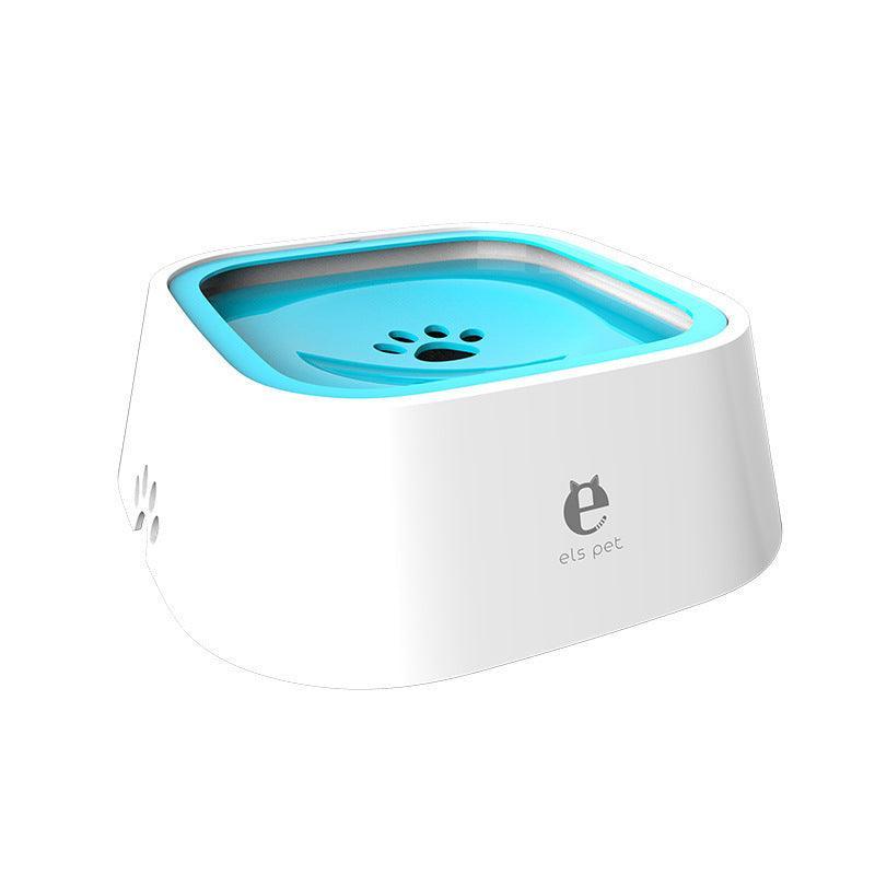 1.5L Pet Water Bowl No-Spill Design Slow Drinking Feeder with Non-Slip Base - Blue
