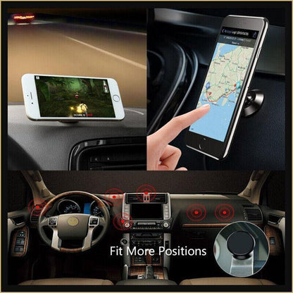 360 Degree Car Phone Holder Dashboard Mount Stand Cradle for Flat Surface - Black