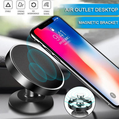 360 Degree Car Phone Holder Dashboard Mount Stand Cradle for Flat Surface - Gold