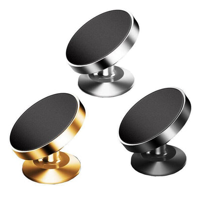 360 Degree Car Phone Holder Dashboard Mount Stand Cradle for Flat Surface - Silver