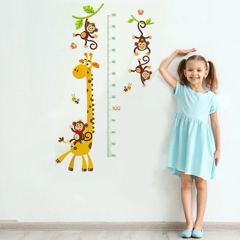 Removable Wall Height Chart Sticker Growth Measurement Ruler Decal for Wall Decor - H