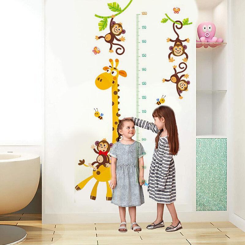Removable Wall Height Chart Sticker Growth Measurement Ruler Decal for Wall Decor - H