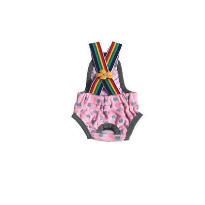 Female Pet Dog Cat Puppy Pant Menstrual Sanitary Nappy Diaper Wrap Underwear Pink - S