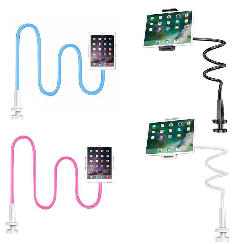Adjustable Flexible Phone Tablet Holder with Clamp for Bed Desk Mount Use - Pink