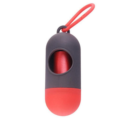 Portable Dog Waste Bag Dispenser with Refill Rolls for Pet Walking Cleanup - Black