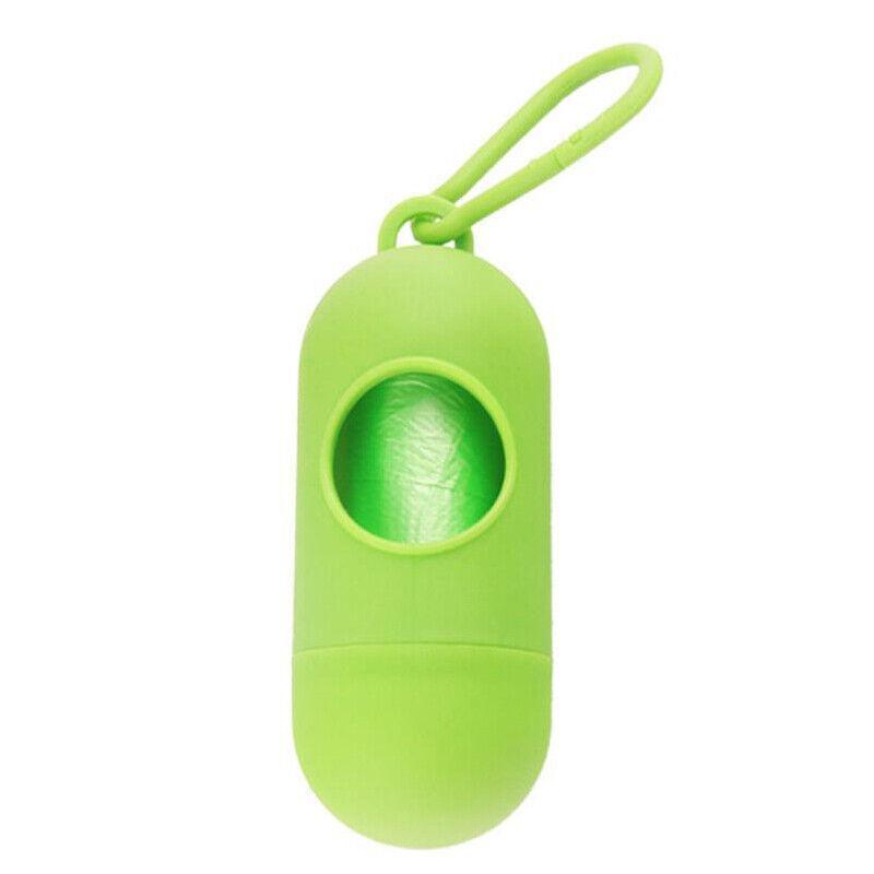 Portable Dog Waste Bag Dispenser with Refill Rolls for Pet Walking Cleanup - Grey + Red