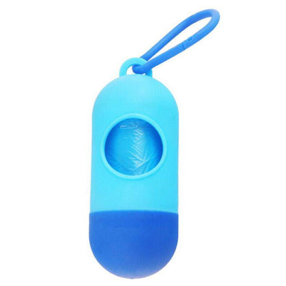 Portable Dog Waste Bag Dispenser with Refill Rolls for Pet Walking Cleanup - Orange