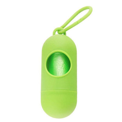 Portable Dog Waste Bag Dispenser with Refill Rolls for Pet Walking Cleanup - Orange