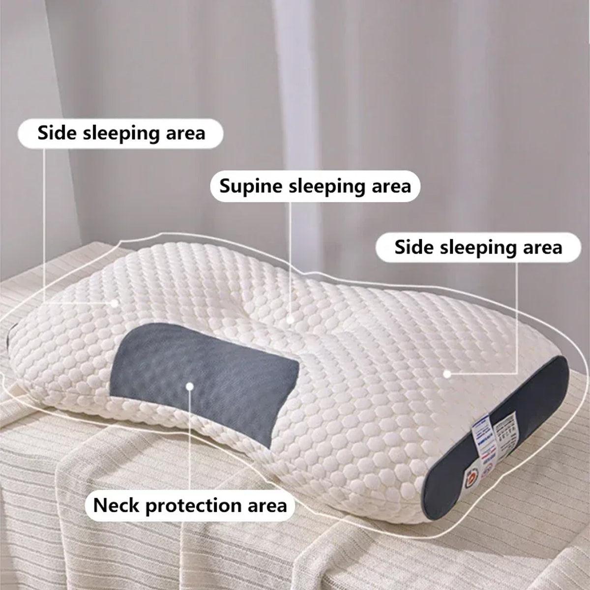 1/2X Contour Pillow Neck Support Orthopedic Cervical Pillow Anti Bacteria Sleep - 1PC
