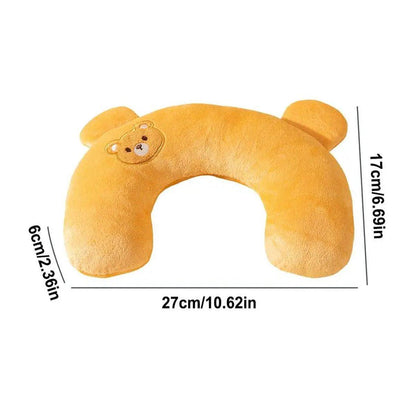 Dog Pet U Shaped Pillow Cartoon Breathable Cat Sleeping Cushion for All Seasons - Brown