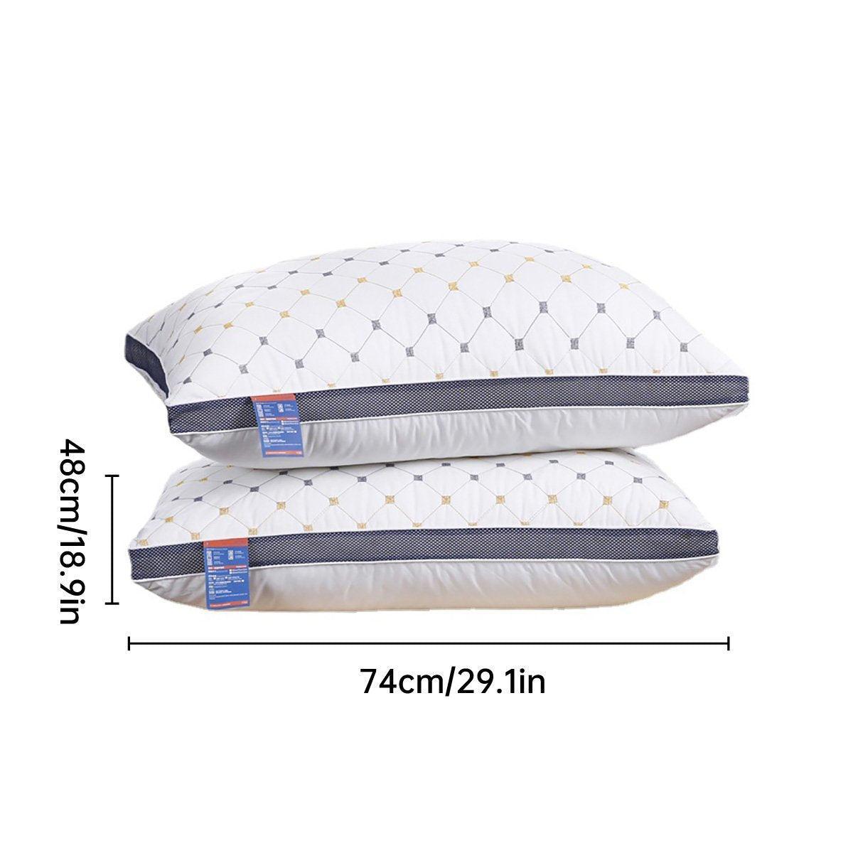 1/2PCS Hotel Style Polyester Fibre Pillow Washable High Rebound Support - 600g-2pcs