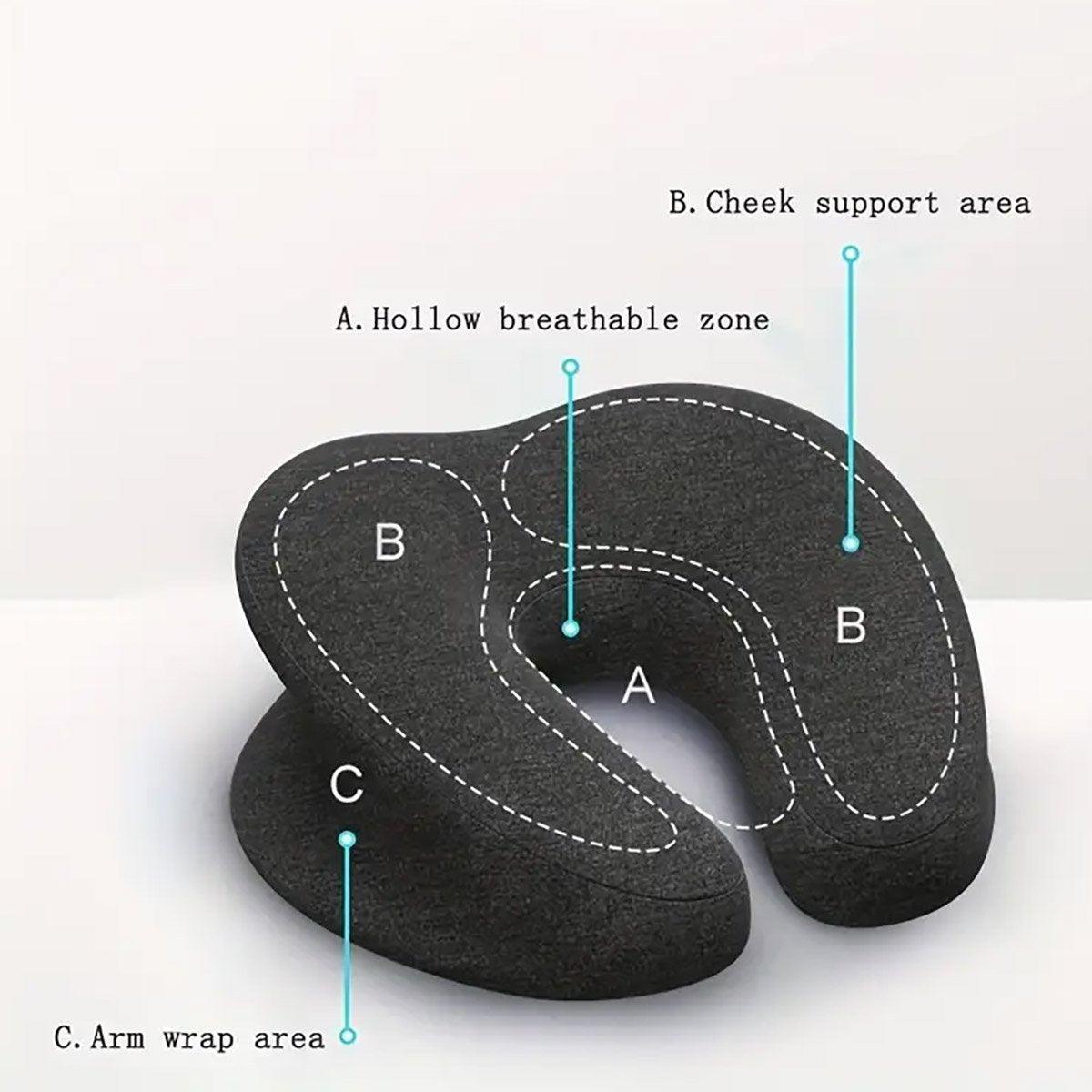Universal Massage Table Face Cushion Pillow U Shape Head Face Down Rest Pillow - Dark Grey