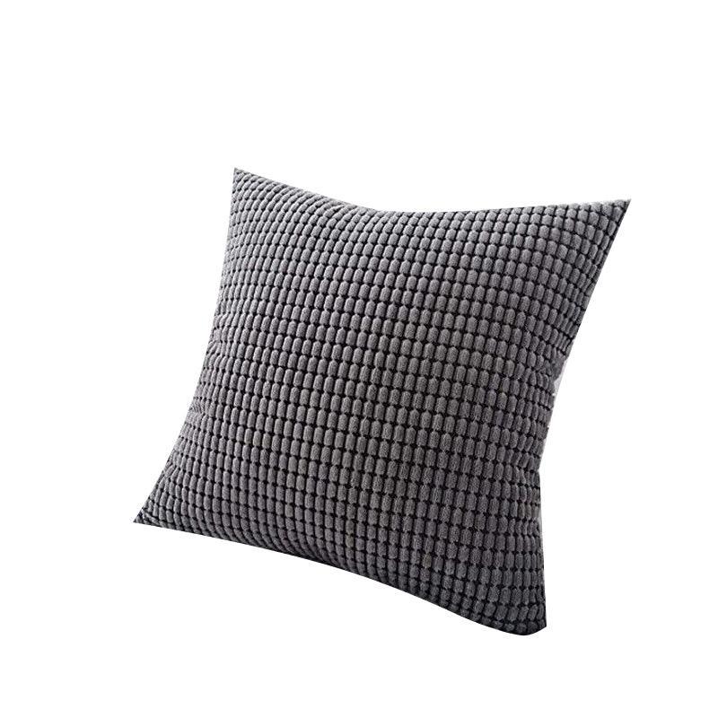45X45 Plain Solid Colour Cushion Cover Decorative Pillow Case Home Multicoloured - Black