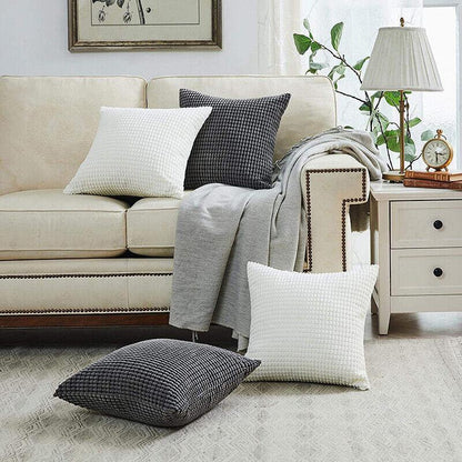 45X45 Plain Solid Colour Cushion Cover Decorative Pillow Case Home Multicoloured - Light Grey
