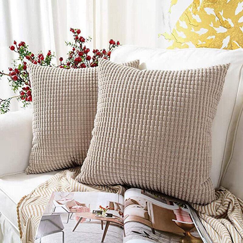 45X45 Plain Solid Colour Cushion Cover Decorative Pillow Case Home Multicoloured - Red