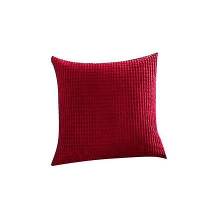45X45 Plain Solid Colour Cushion Cover Decorative Pillow Case Home Multicoloured - Orange