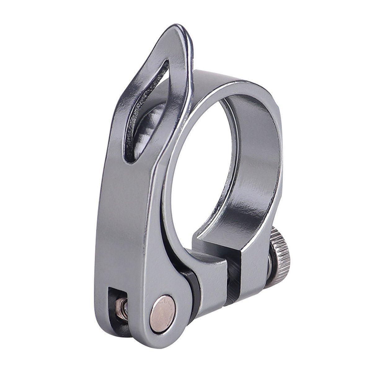 Quick Release Bicycle Seat Tube Clamp Multi Color Lever Lock Cycling Accessories - Black-3-4