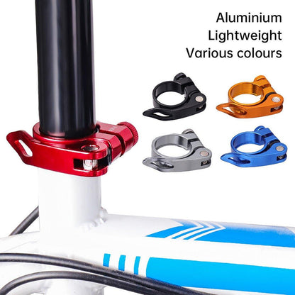 Quick Release Bicycle Seat Tube Clamp Multi Color Lever Lock Cycling Accessories - Golden-3-4