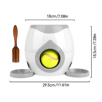 Interactive Dog Toy Tennis Feeder Machine for Training and Treat Rewards - Green