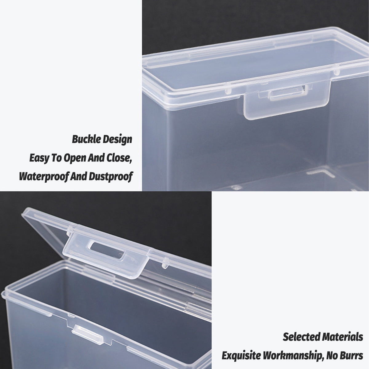 10PCS Card Storage Box Transparent Plastic Holder ID Business Card Organizer - Long And Tall