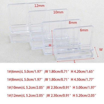 4Pcs Plastic Clips Glass Cover Support Holder Aquarium Fish Tank 6/8/10/12Mm New - 6MM