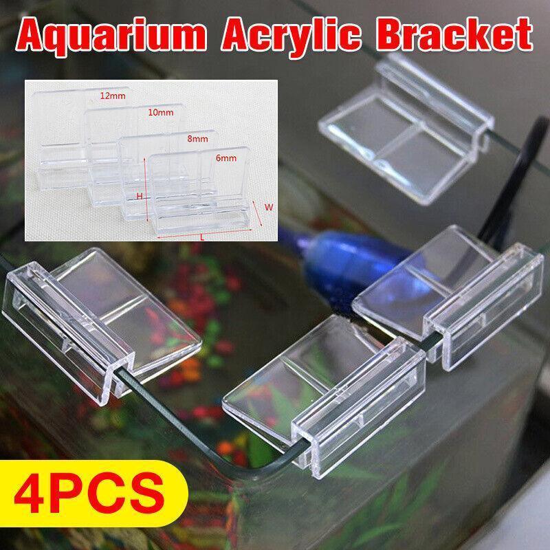4Pcs Plastic Clips Glass Cover Support Holder Aquarium Fish Tank 6/8/10/12Mm New - 8MM