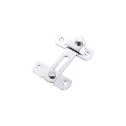 2 Sets 90 Degree Sliding Door Latch Lock Catch Kit for Home Use - Flat-Silver-L