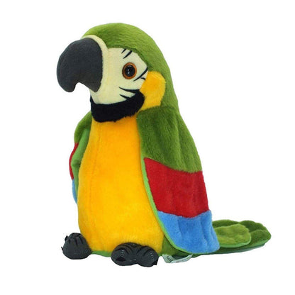 Interactive Talking Electric Plush Parrot for Early Learning and Entertainment - Blue