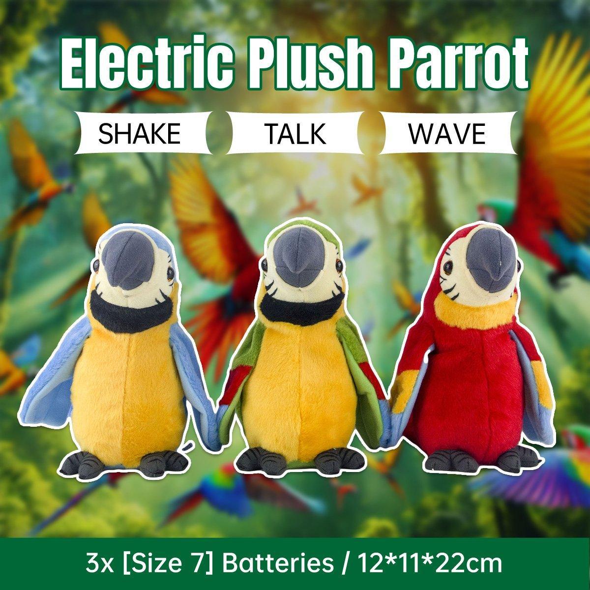 Interactive Talking Electric Plush Parrot for Early Learning and Entertainment - Green