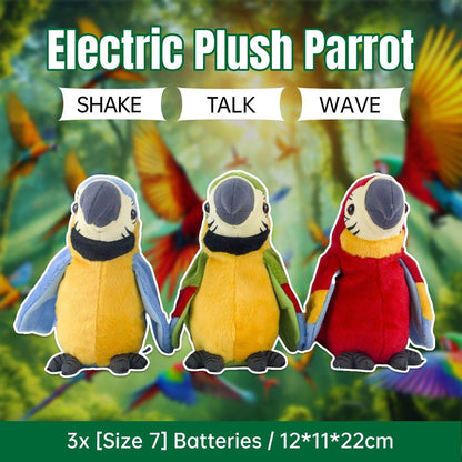 Interactive Talking Electric Plush Parrot for Early Learning and Entertainment - Green