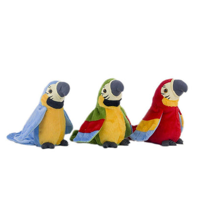 Interactive Talking Electric Plush Parrot for Early Learning and Entertainment - Red