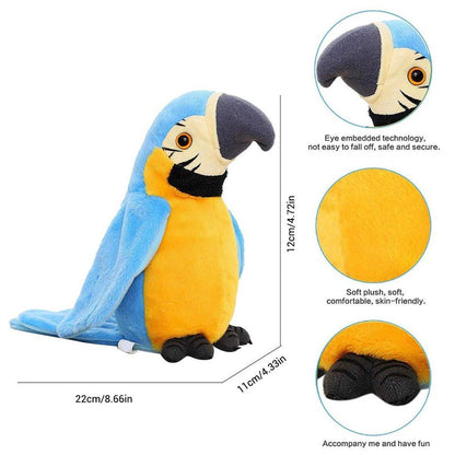 Interactive Talking Electric Plush Parrot for Early Learning and Entertainment - Red