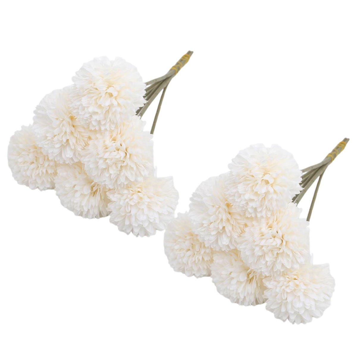 12pcs Artificial Dandelion Fake Flower Simulation Arrangement Desktop Decoration - Purple