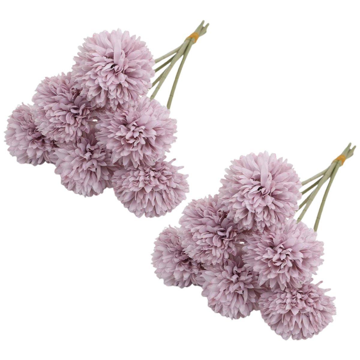12pcs Artificial Dandelion Fake Flower Simulation Arrangement Desktop Decoration - White