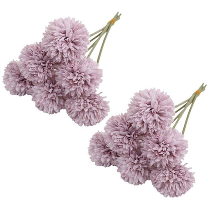 12pcs Artificial Dandelion Fake Flower Simulation Arrangement Desktop Decoration - White