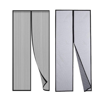 Striped Screen Door Curtain Mesh with Auto Close for Insect Protection and Ventilation - 80*210cm