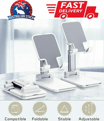 Foldable Adjustable Universal Desk Stand Holder For Mobile Phone Tablet Portable - Pink