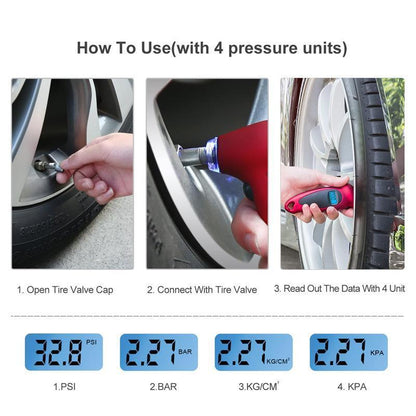 LCD Tyre Car air pressure tester Digital Gauge Auto Truck Tire Motorcycle Meter