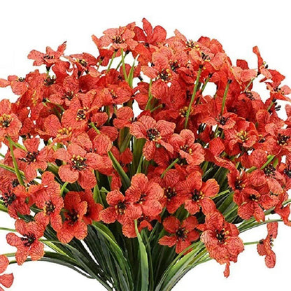 12pcs Artificial Flowers Set for Home Decor Wedding Party Fake Floral Decor - Peach
