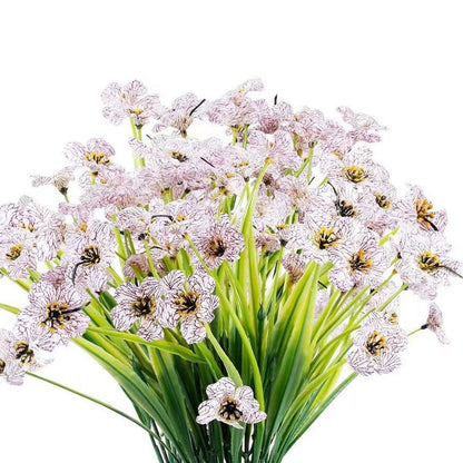 12pcs Artificial Flowers Set for Home Decor Wedding Party Fake Floral Decor - Purple