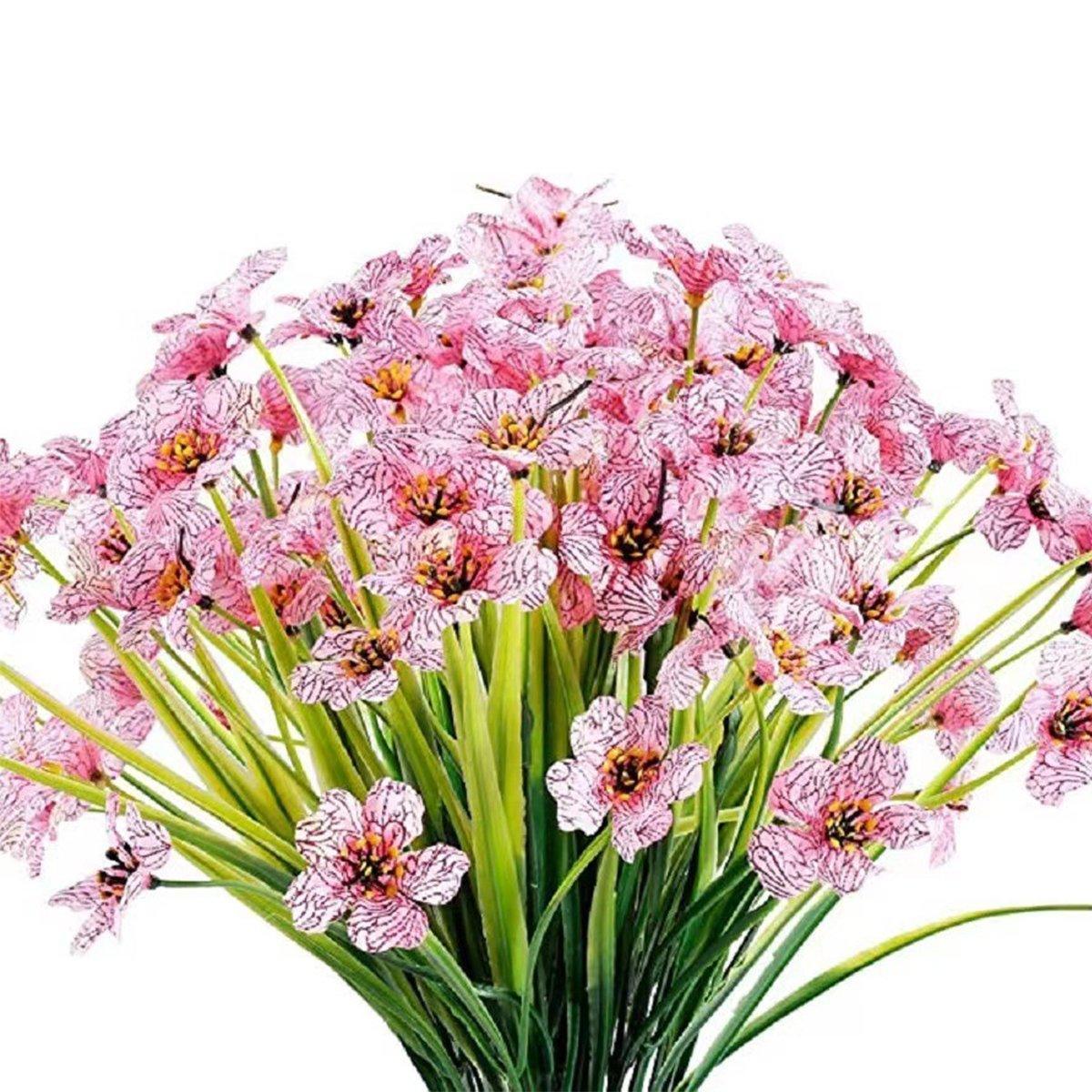 12pcs Artificial Flowers Set for Home Decor Wedding Party Fake Floral Decor - Purple