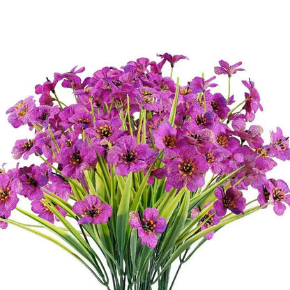 12pcs Artificial Flowers Set for Home Decor Wedding Party Fake Floral Decor - White